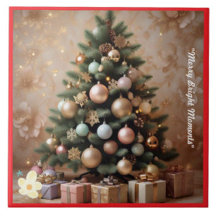 "Golden Christmas Wishes" Tile