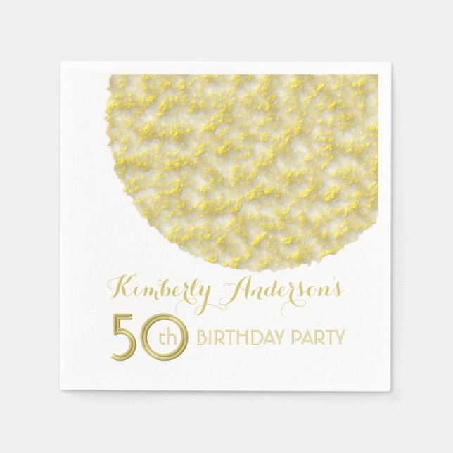 Golden Circle 50th Birthday Party Paper Napkins (Front)