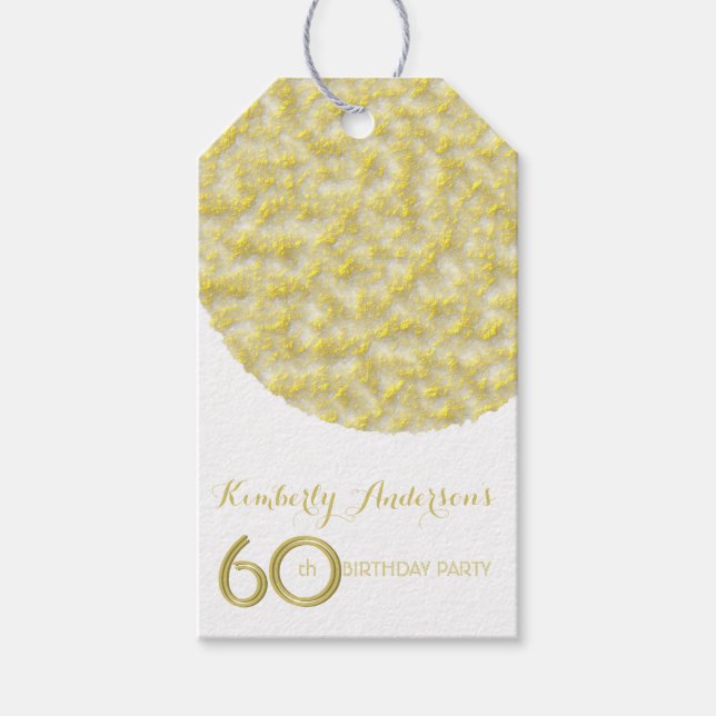 Golden Circle 60th Birthday Party Gift Tag (Front)