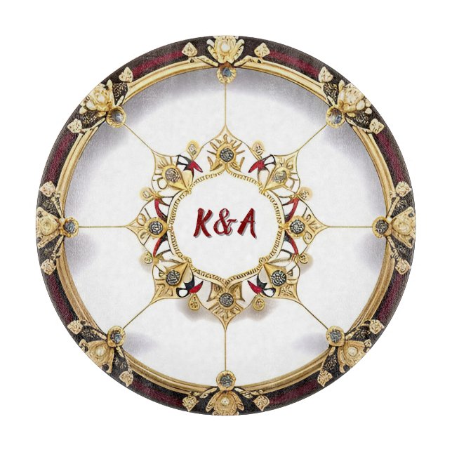 👑 Golden Circle Elegant Home Style Luxe ✨ Cutting Board (Front)