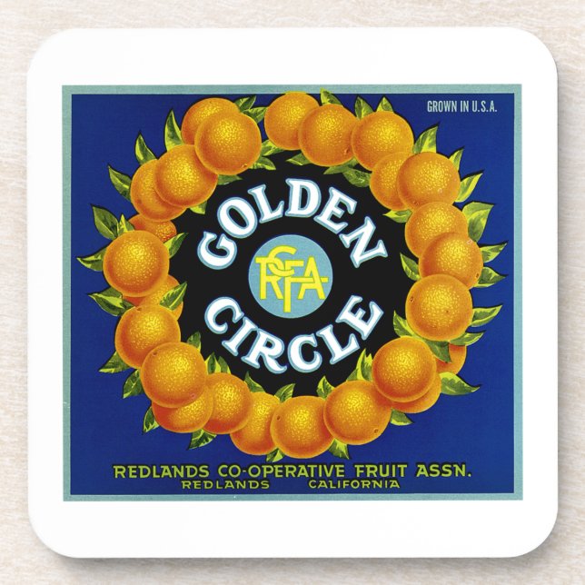 Golden Circle Oranges Coaster (Front)