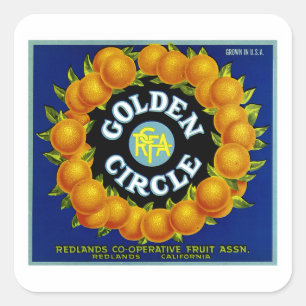 Golden Circle Oranges Square Sticker