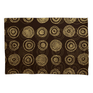 Golden Circles: Hand Drawn Pattern Pillowcase