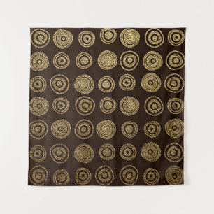 Golden Circles: Hand Drawn Pattern Tapestry