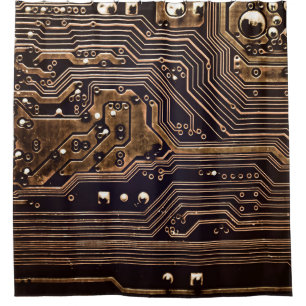 Golden circuit board. Electronic computer hardware