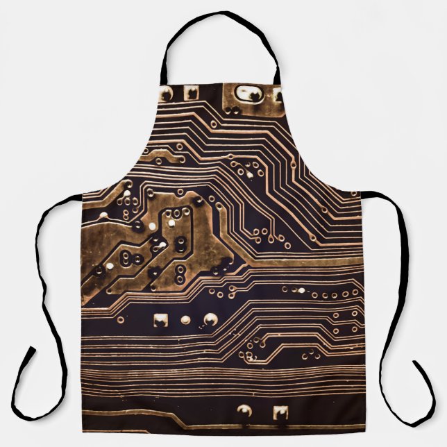 Golden circuit board. Electronic computer hardware Apron (Front)