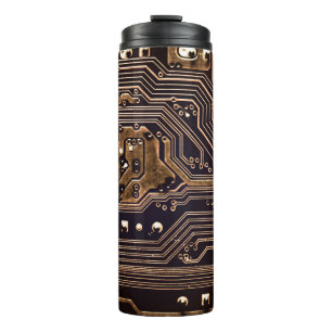 Golden circuit board. Electronic computer hardware Thermal Tumbler