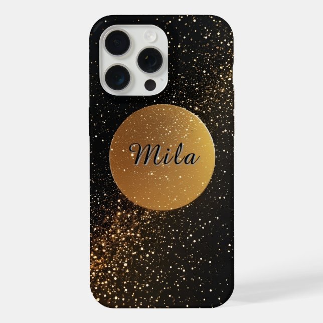 Golden Circular Minimalist Design iPhone Case (Back)