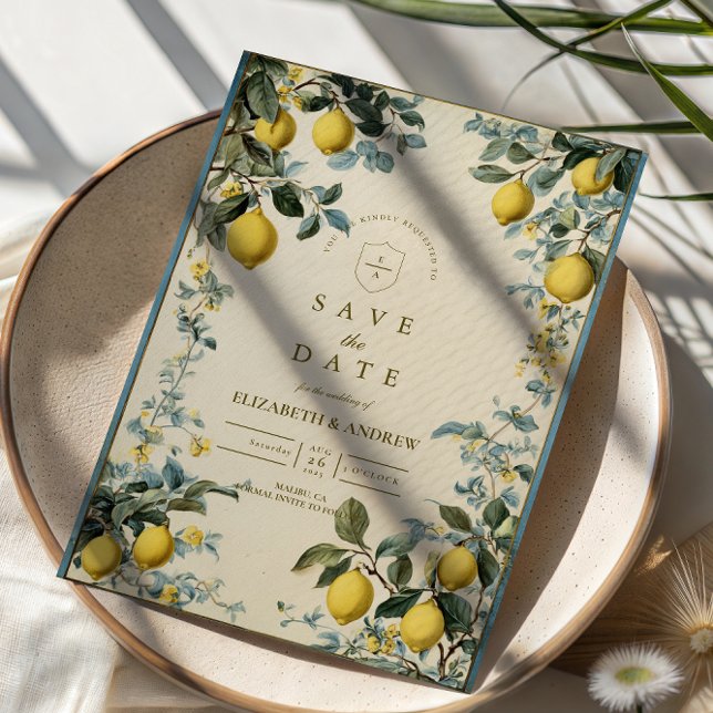 Golden Citrus Blossom Wedding Save The Date (Creator Uploaded)