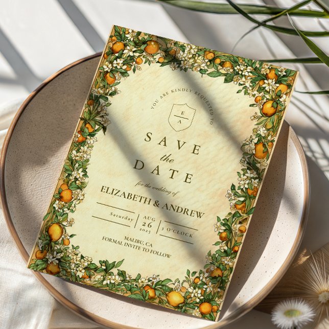 Golden Citrus Garden Wedding Save The Date (Creator Uploaded)