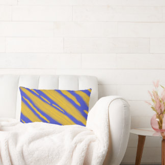 Golden Cloud Waves  Lumbar Pillow