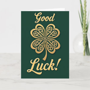 Golden Clover Luck Art Card