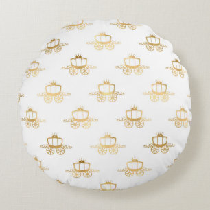 Golden Coaches Cinderella Princess Royal Magic Round Pillow