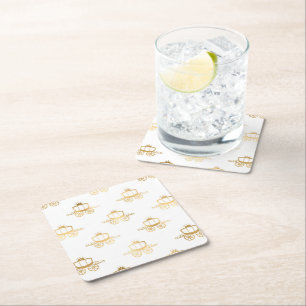 Golden Coaches Cinderella Princess Royal Magic Square Paper Coaster