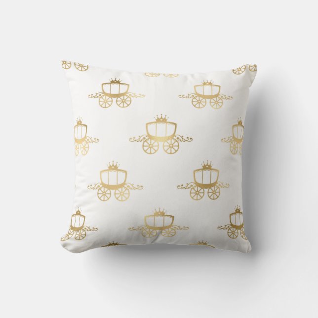 Golden Coaches Cinderella Princess Royal Magic Throw Pillow (Front)