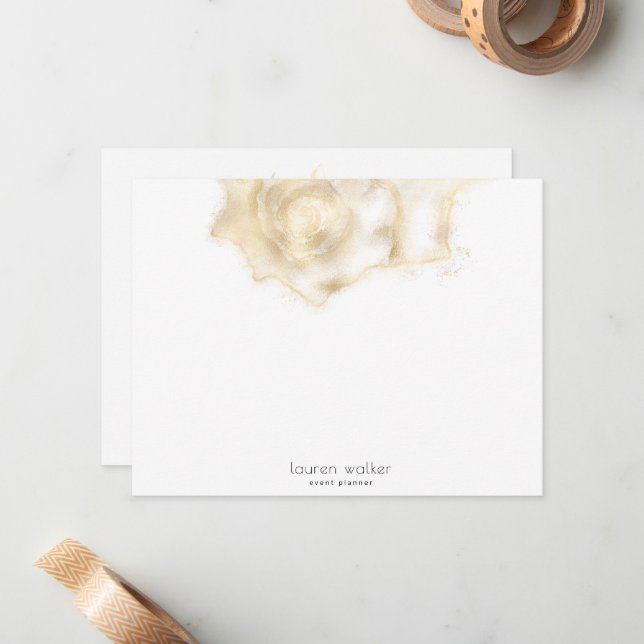 Golden Coastal Elegant Monogram Card (Front/Back In Situ)
