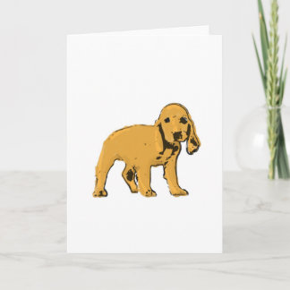 golden cocker spaniel puppy greeting card