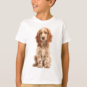 Golden Cocker Spaniel Puppy Illustration Kids T-Shirt