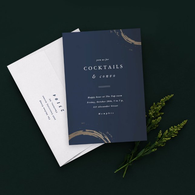 Golden cocktail rings party invitation (Creator Uploaded)