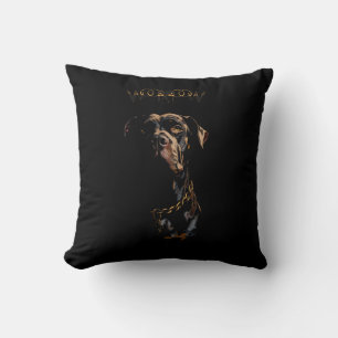 Golden collar guardian throw pillow