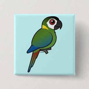 Golden-collared Macaw 2 Inch Square Button