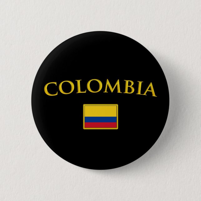 Golden Colombia 2 Inch Round Button (Front)