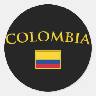 Golden Colombia Classic Round Sticker