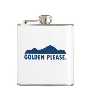 Golden Colorado Please Hip Flask