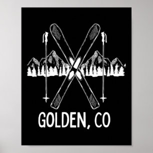 Golden Colorado Rocky Mountains Co Skiing Snowboar Poster