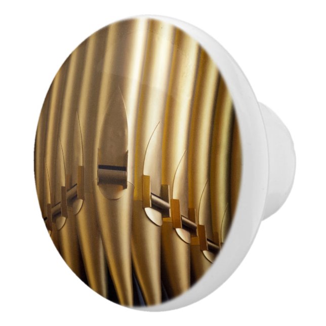 Golden-coloured organ pipes ceramic drawer pull (Right)