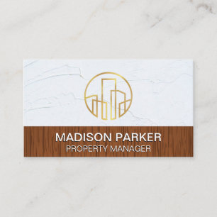 Golden Commercial Building Logo Business Card