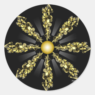 Golden Composite Classic Round Sticker