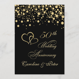 Golden confetti 50e Mariage Invitation de l'annive