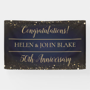 Golden Confetti 50th Anniversary Banner