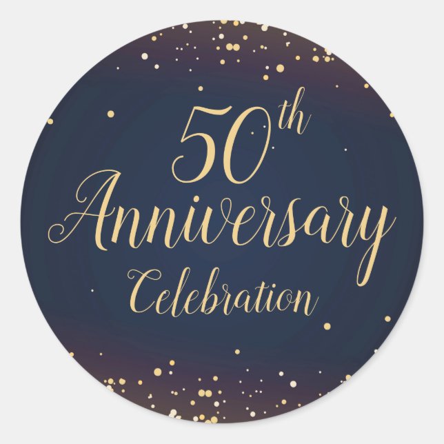 Golden Confetti 50th Anniversary Sticker (Front)