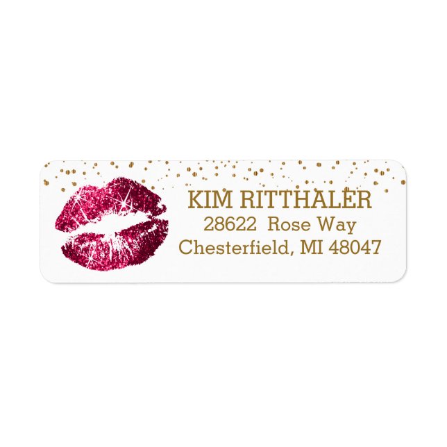 Golden Confetti & Pink Lips- Address (Front)