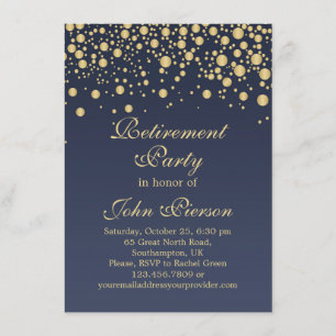 Golden confetti Retirement Party Invitation