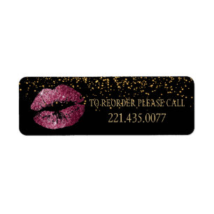 Golden Confetti & Wine Red 💋 Lips - Reorder Label