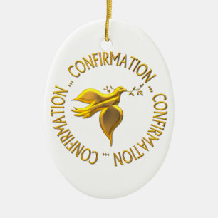 GOLDEN CONFIRMATION & HOLY SPIRIT CERAMIC ORNAMENT