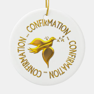 GOLDEN CONFIRMATION & HOLY SPIRIT CERAMIC ORNAMENT