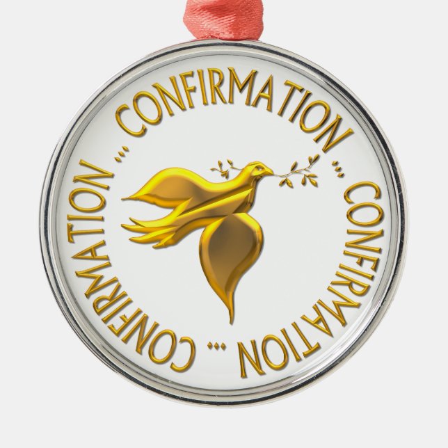 GOLDEN CONFIRMATION & HOLY SPIRIT METAL ORNAMENT (Front)