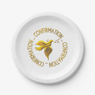 GOLDEN CONFIRMATION & HOLY SPIRIT PAPER PLATE