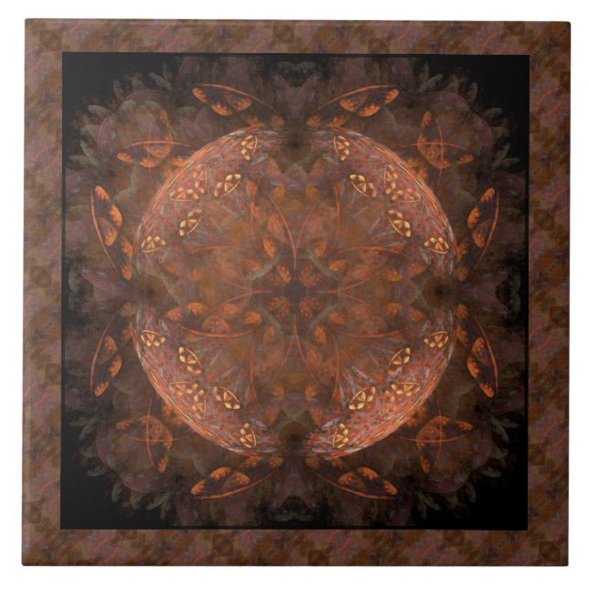 Golden Copper Shimmer Ceramic Tile (Front)