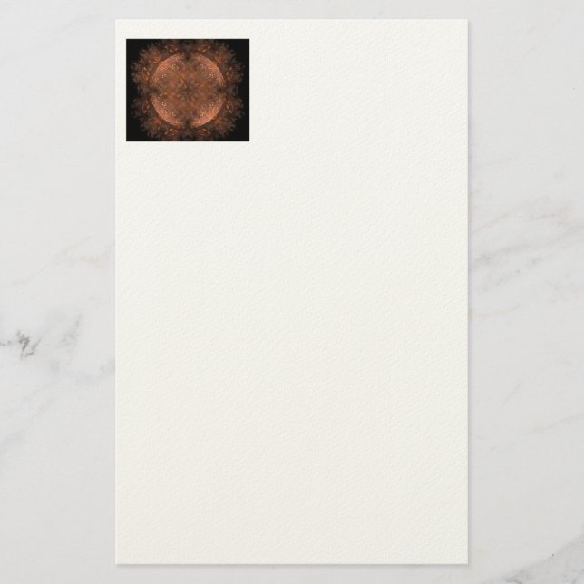 Golden Copper Shimmer Stationery (Front)