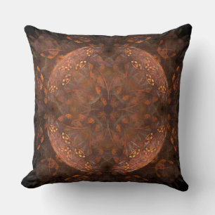Golden Copper Shimmer Throw Pillow