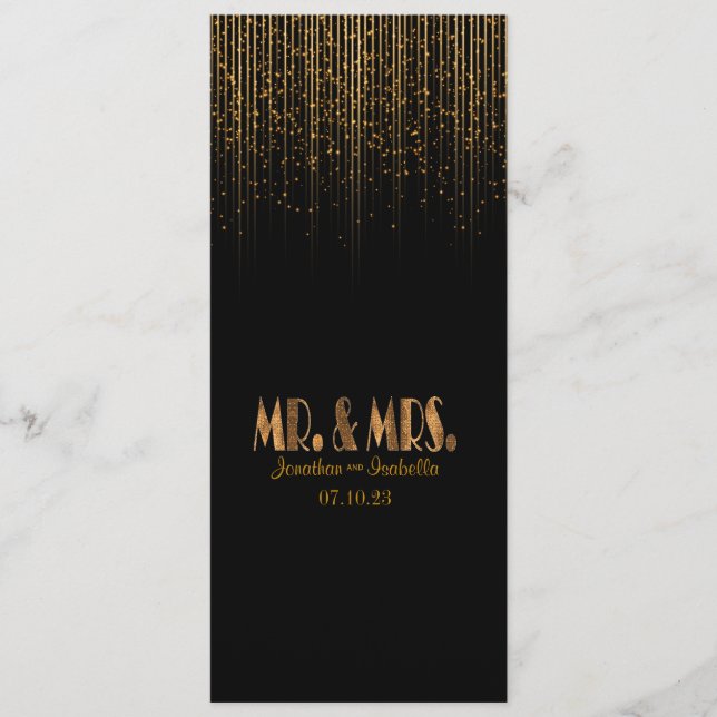 Golden Copper Star Douche Programme de mariage (Devant)