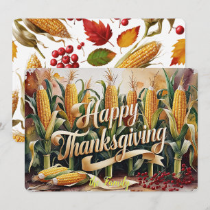 Golden Corn & Thanksgiving Cheer Holiday Card