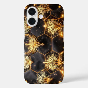 Golden Cosmic Geometry iPhone 16 Case