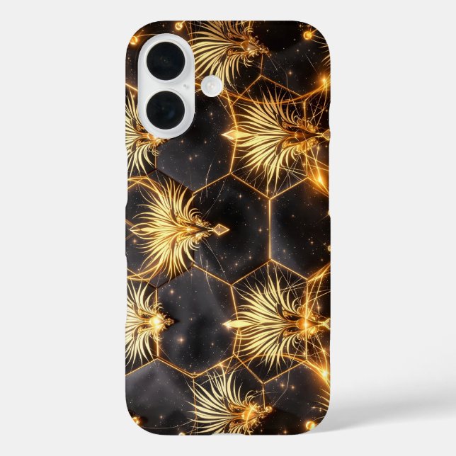 Golden Cosmic Geometry Case-Mate iPhone Case (Back)