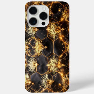 Golden Cosmic Geometry iPhone 15 Pro Max Case